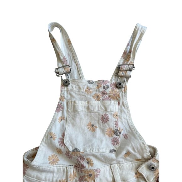 ABERCROMBIE KIDS Girls Floral Beige Overalls Shorts Size 9/10 - Picture 5 of 7